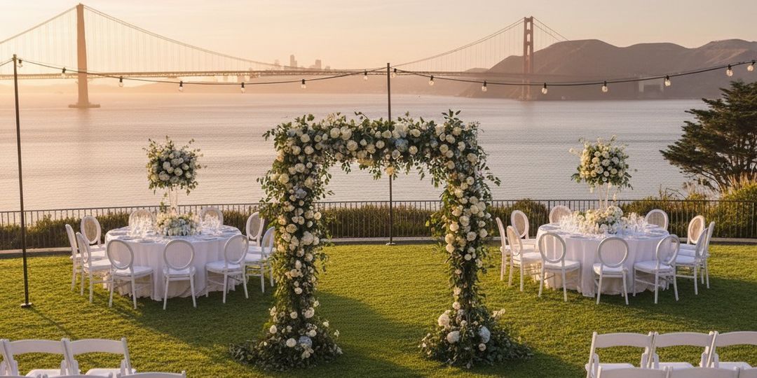 Beautiful view of bay are wedding